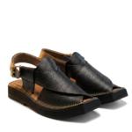 Premium Kaptaan chappal - Dotted Black