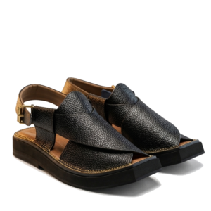 Premium Kaptaan chappal - Dotted Black